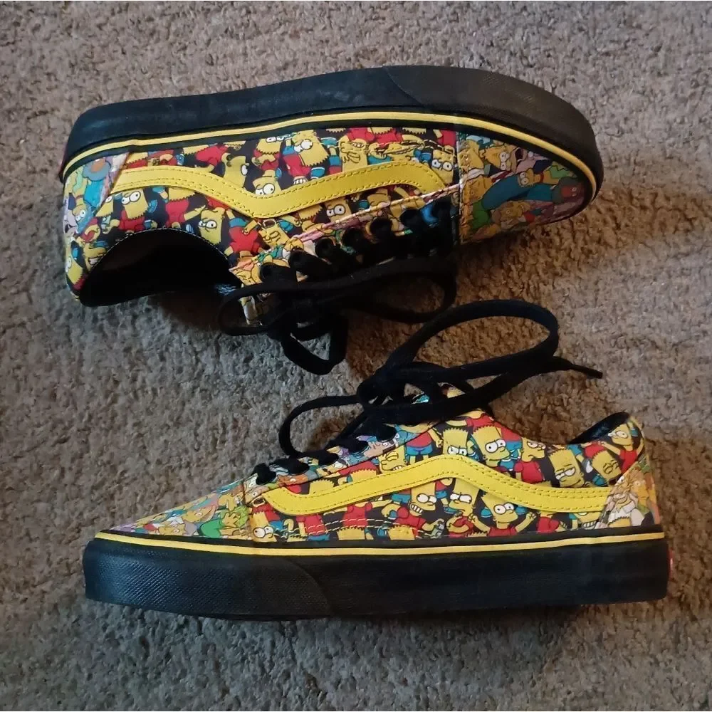 Rare Vans Simpsons Off the Wall Springfield Community Sneakers HTF WMN 9 MN 7.5